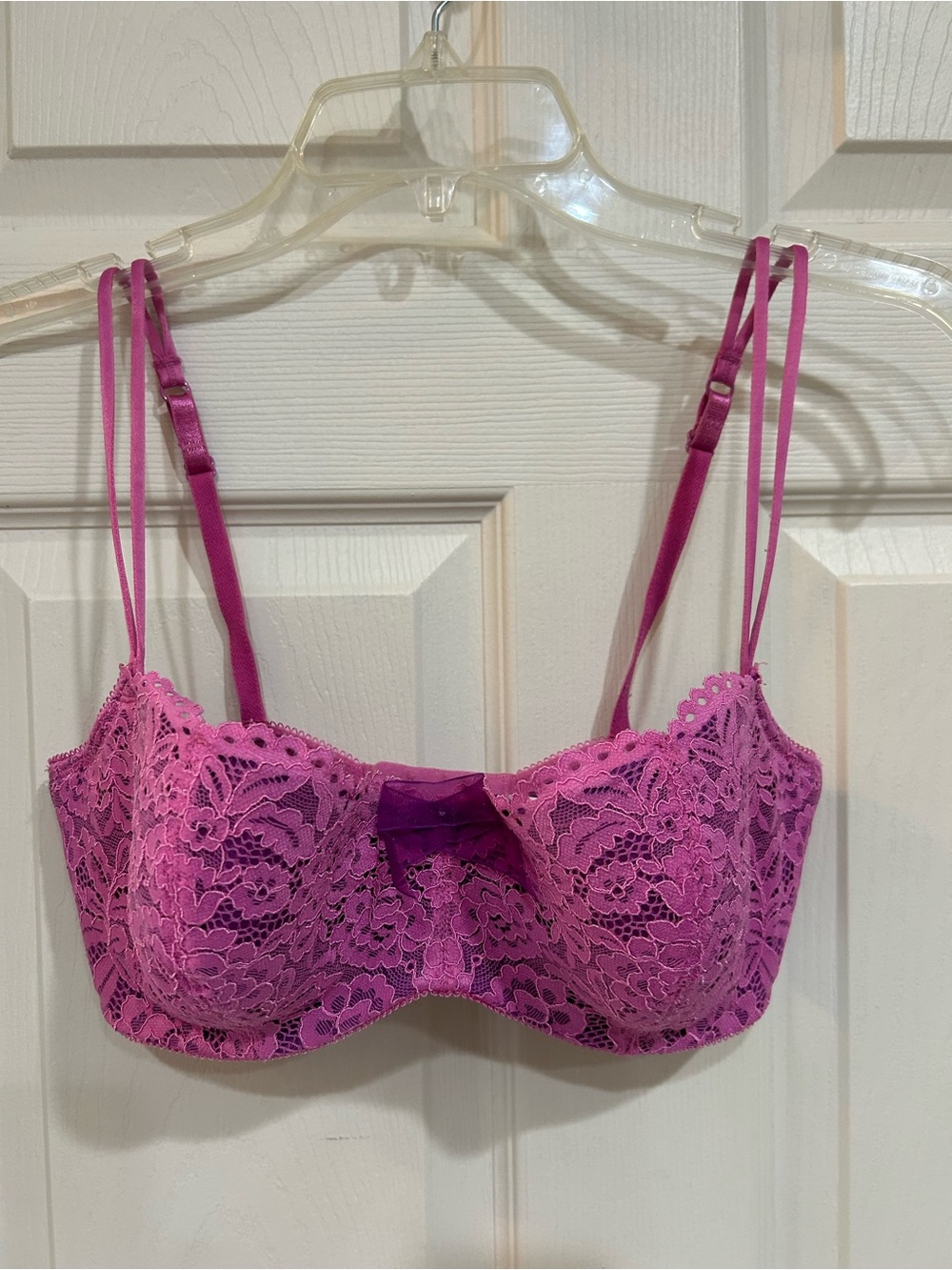 B-tempt’d Women’s Lace Balconette Underwire Bra - Pink w/purple lining  34DD